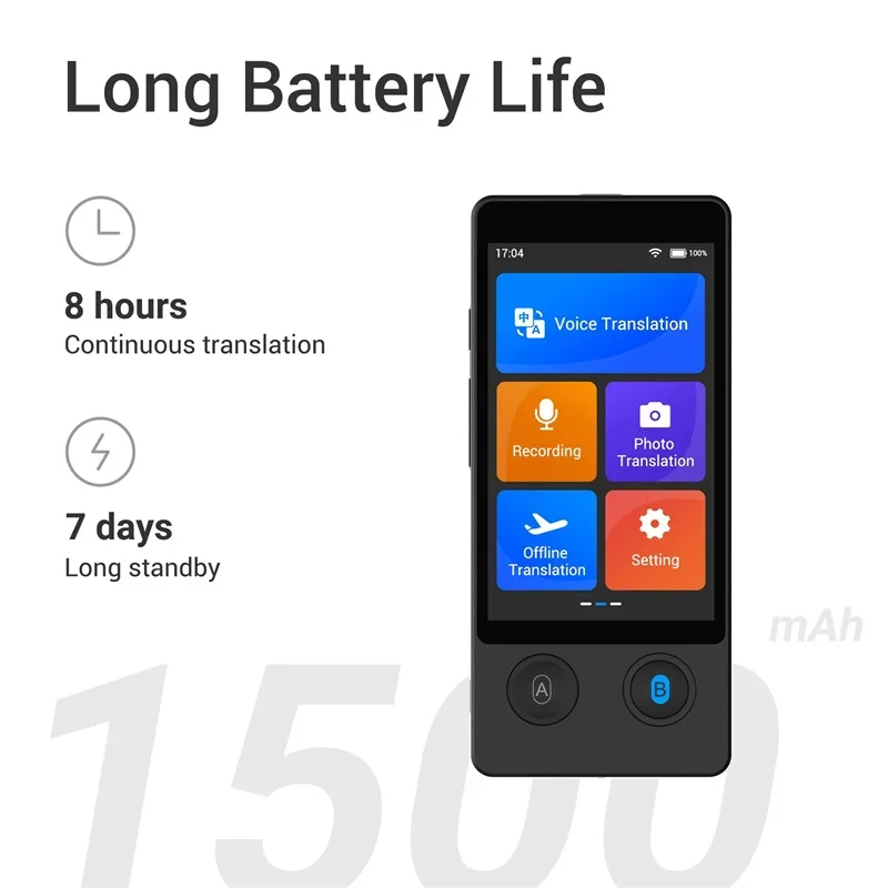 Portable W12 AI Voice Translator 144 National Language Intelligent Real-time Translation Text Photo Translate Machine voice translator language translator