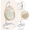 Hanging Egg Chair with Stand, 330lbs Capacity Patio Wicker Egg Swing Chair with UV Resistant Cushion for Bedroom Garden 3