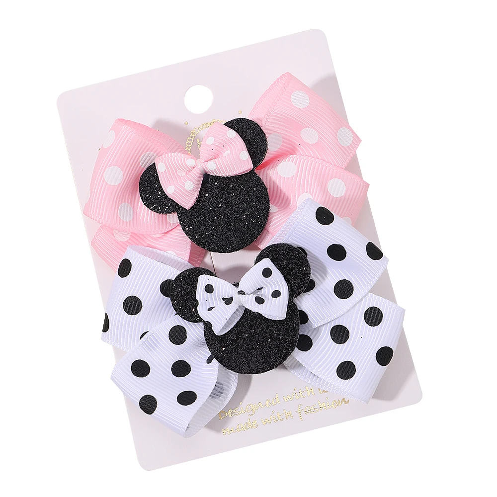 Hair Accessories 2PCS Sweet Shinny Glitter Bows Hair Clips for Baby Cute Girls Boutique Ponytail Holder Kids Baby Hair Accessories For Gift