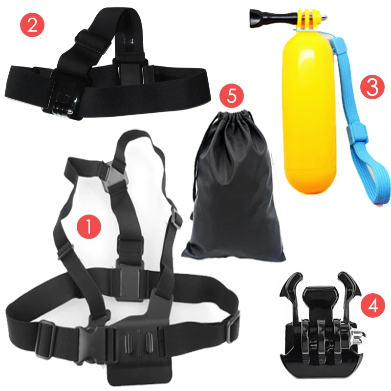 

Sports Action Cameras Accessories Kit Head Strap Chest Strap Floaty Bobber Mount for Gopro Xiaomi YI SJCAM SJ Osmo