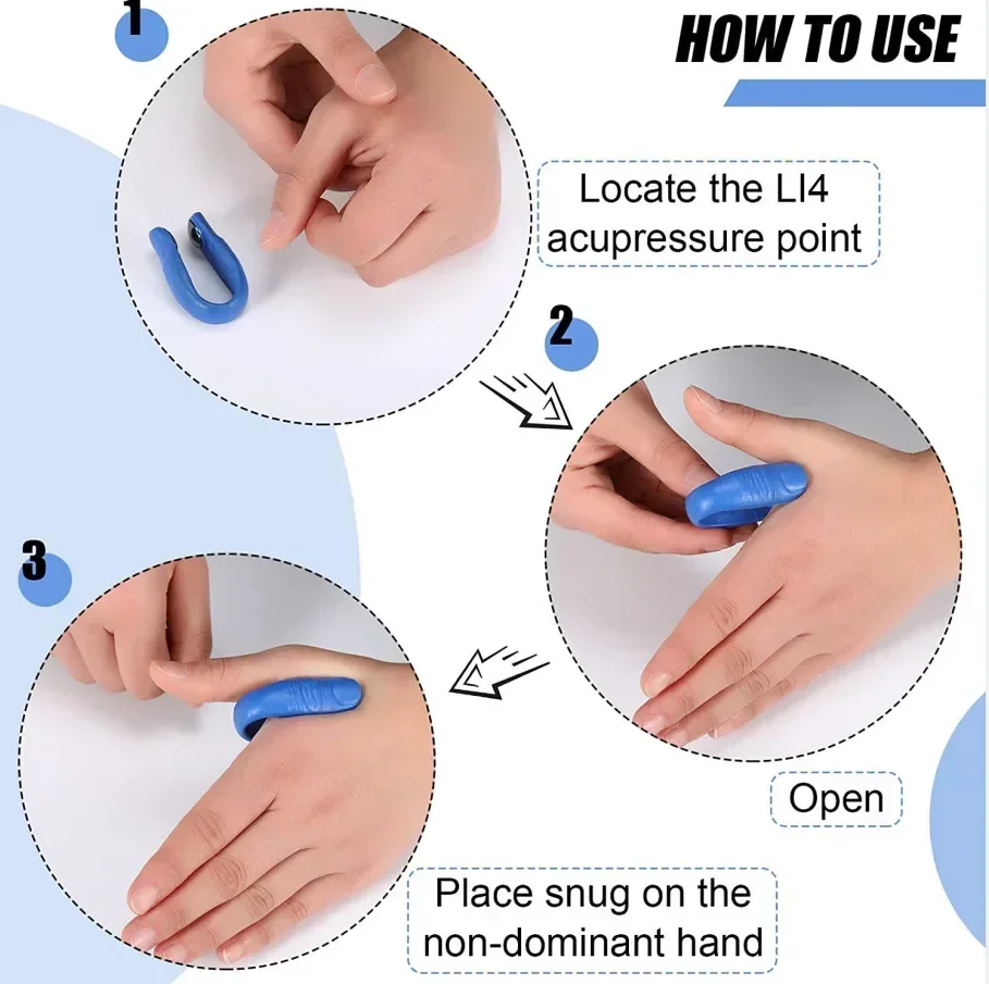 Tiger Point Thumb Clip Relieves Migraine Tension and Anxiety Hukou Acupoint Massage Clip Meridian Pressure Box Packag
