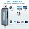 SKOWER Card Reader USB C & USB3.0 to SD Micro SD TF CF Memory Card Device Smart Cardreader for Laptop Accessories Phone 3