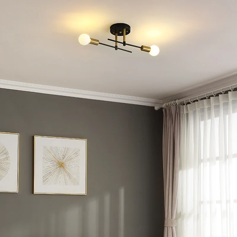 Nordic Room American Bedroom Corridor DomeLight Fixtures Contracted and Modern Study Absorb Minimalist Creative Iron Light