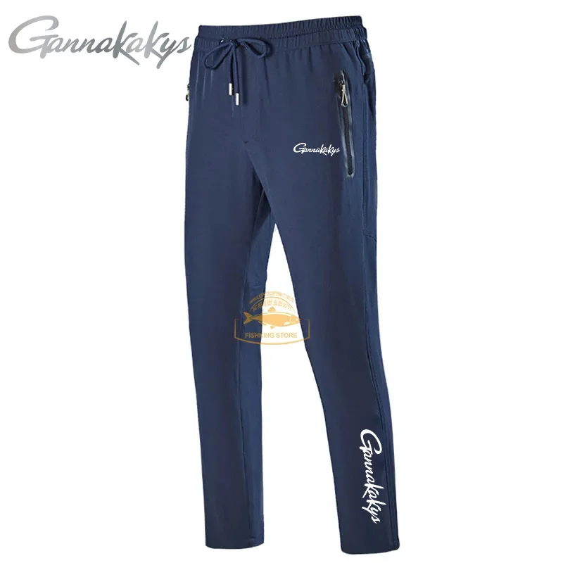 Summer Fishing Pants Men's Hiking Elastic Quick Dry Moisture Absorbing Pants Fitness Breathable Running Travel