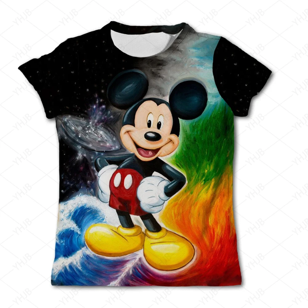 

Disney-camiseta de manga curta para menino e menina, disney print, 3d, harajuku, verão