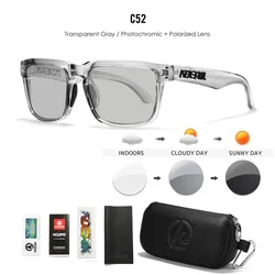 Unisex Classic Square Polarized Sunglasses with Case (C52 photochromic)