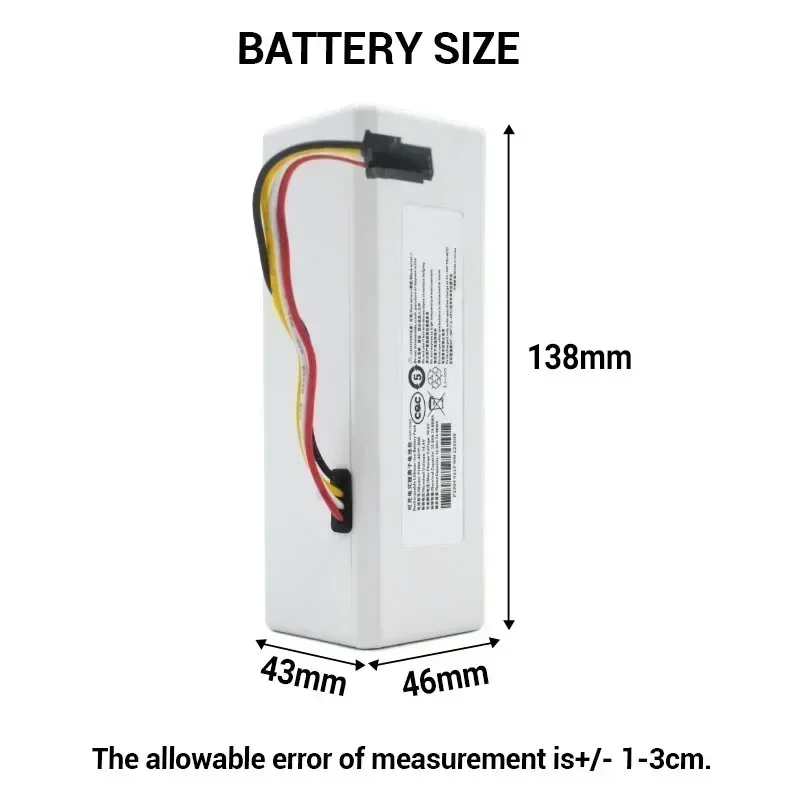 100% Original Robot Battery 1C P1904-4S1P-MM for Xiaomi Mijia Mi Vacuum Cleaner Sweeping Mopping Robot Replacement Battery G1 3