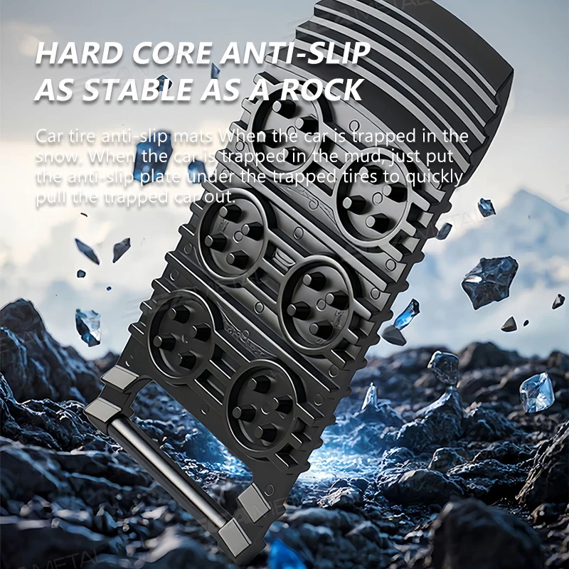 Car Tire Emergency Anti-skid Board Blalion Recovery Tracks Traction Mat Board Snow Chain Shovel Ramps Pad Off Road Accessories