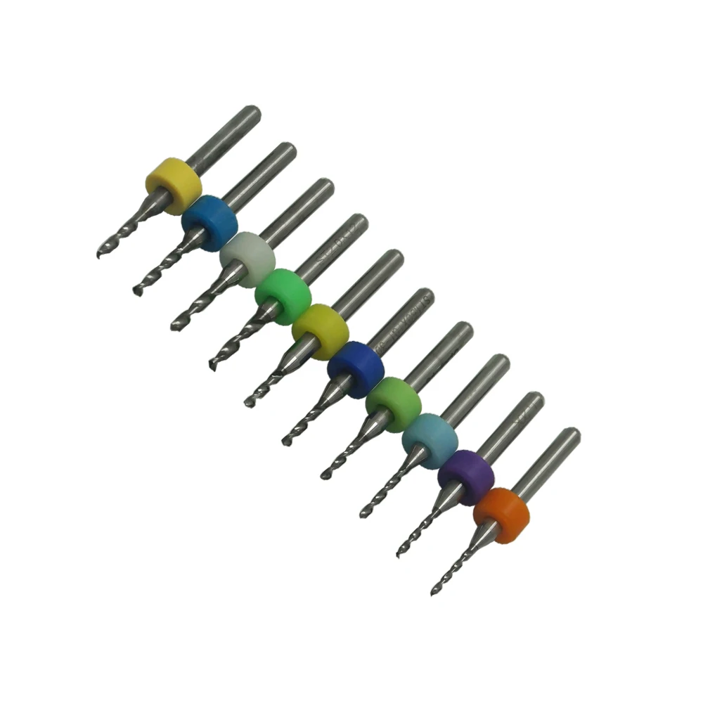 10pcsSetCarbideMicroDrillBitsMiniCNCDrillingPCBMiniDrillBit