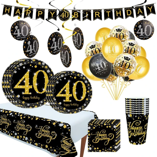 Torre di palloncini neri in oro 21 pezzi con palloncino numero nero da 32  pollici per la decorazione di compleanno del ragazzo 30 40 50 60 forniture  per feste di compleanno - AliExpress