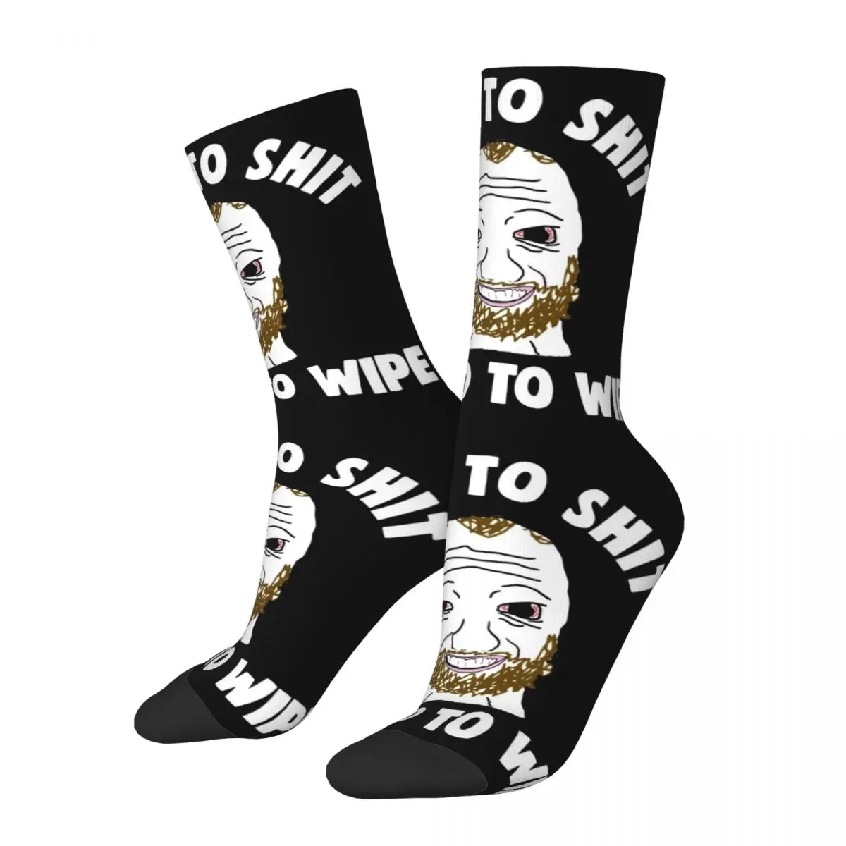 

Fashion Men's Socks Parody Born To Shit Forced To Wipe Meme Accessories Warm High Quality Stockings All Season