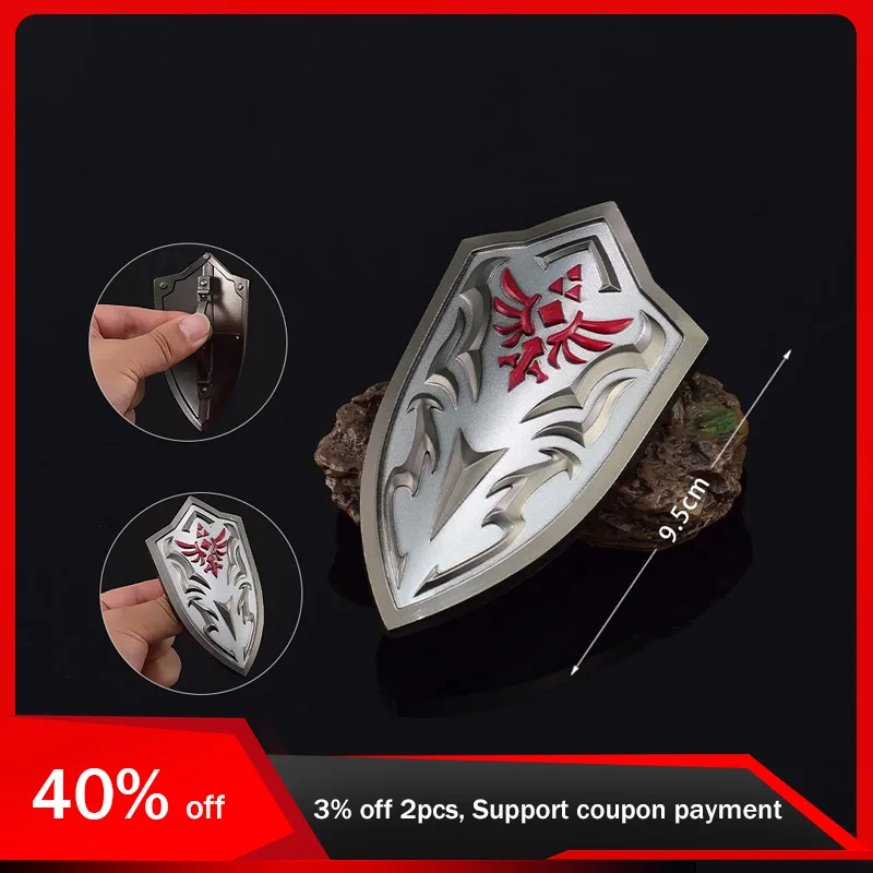 

The Hyrule Fantasy Link Royal Guard's Shield Breath of The Wild Zelda Weapon Model Toy Sword Cosplay Metal Kids Toy Gift for Boy