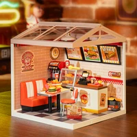 Robotime Rolife Super Creator Series Plastic Dollhouse Building Blocks for Kids Yum Burgers Leisurely Cheers Bar Sweet Sips Tea 2