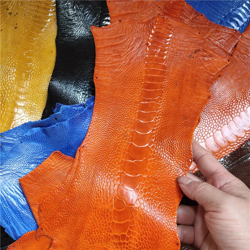 Genuine Ostrich Leg Skin Leather , Large Size, Ostrich Paw Leather for Wallet, Hand Shell, Bag