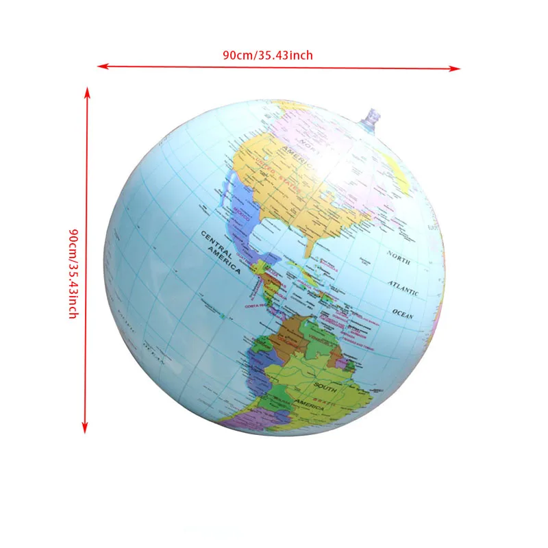 90CM inflatable balloon teaching prop English version inflatable map ball children's geography enlightenment children's toy 3