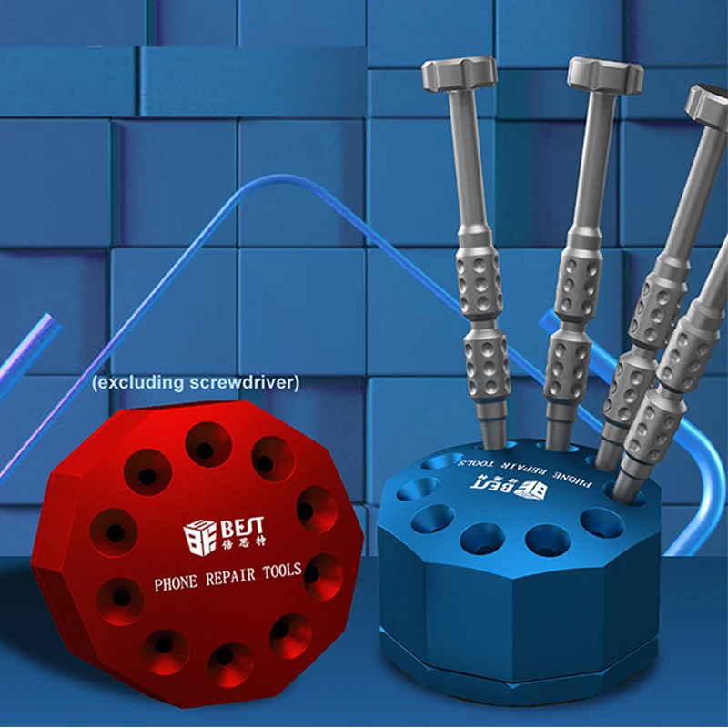 

1Pc BST Revolving Screwdriver Magnetic Storage Rack Holder 10-Hole Super Practical Left Wheel Rotary Carrier Mobile Phone Repair