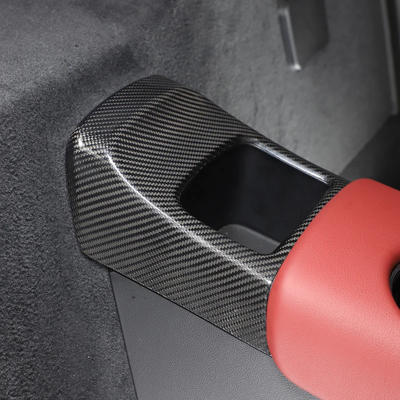 

For TOYOTA SUPRA MK5 A90 2019-2023 Real Carbon Fiber Armrest Box Rear Storage Frame Cover Trim Sticker Car Accessories