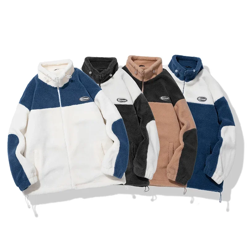 

Lamb Plush Jacket for Men's Winter Thickened High-end Cotton Jacket for Winter Wear Plush Cotton Jacket