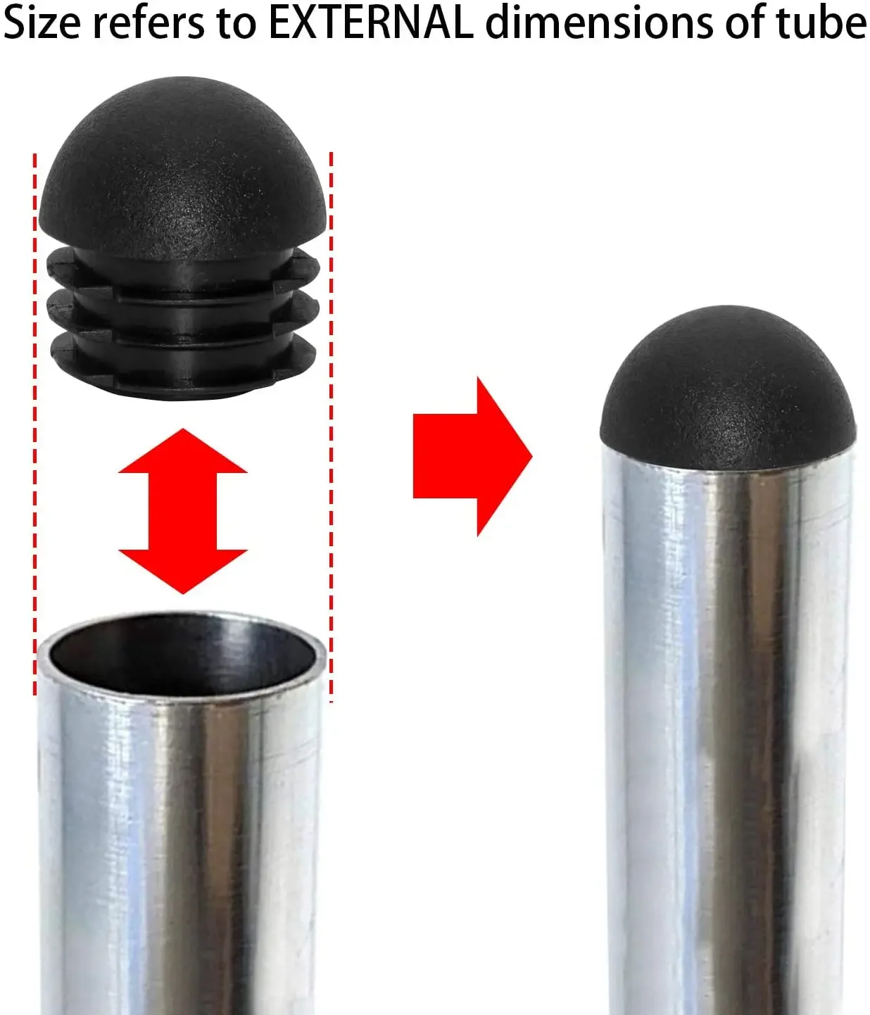 Furniture Glides Round Tube Inserts Plug Black Plastic End Caps Floor Protector Chair Leg Dust Cover Finishing