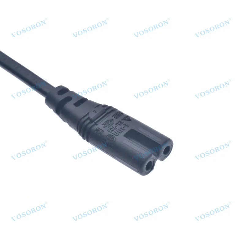 Universal Power Adapter Cable - IEC 320 C14 Male to Figure 8 C7 Female, 0.3m-3m, 2.5A Capacity