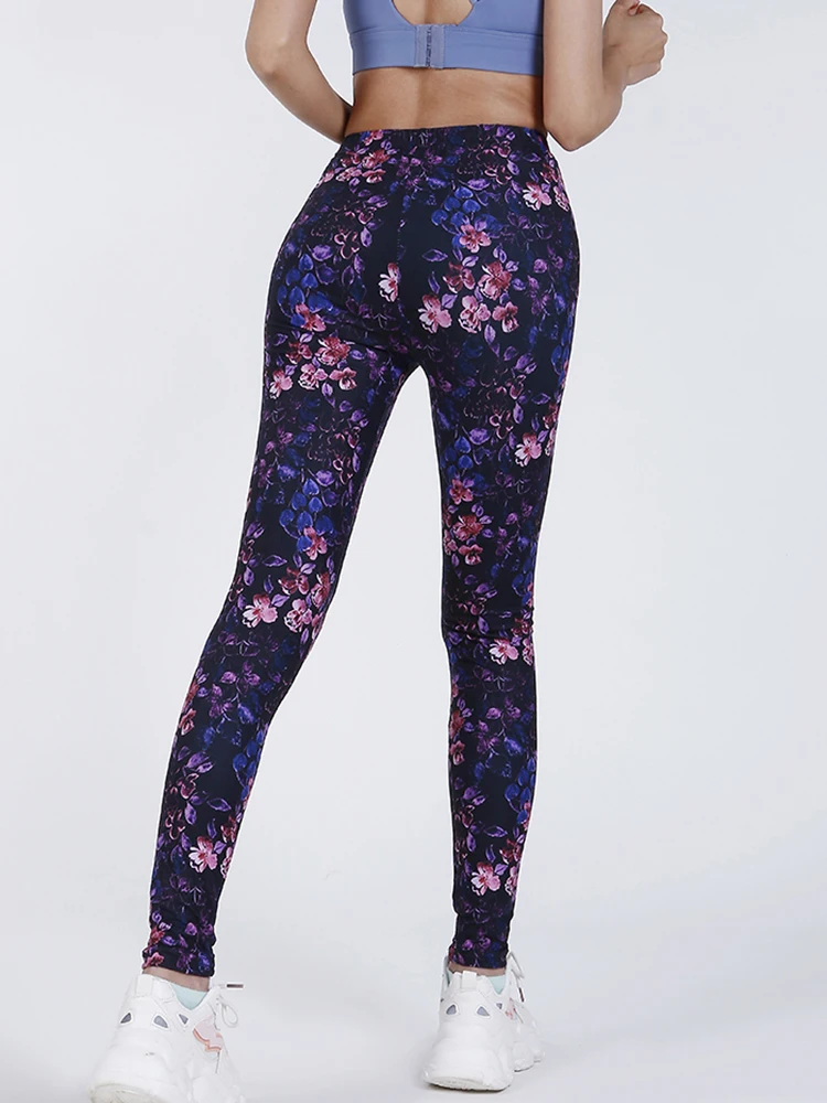 YSDNCHI Summer Flower Printing Leggings Gym Push Up Tights Sports Pencil Pants Women Trousers Fitness Leggins 2022 New