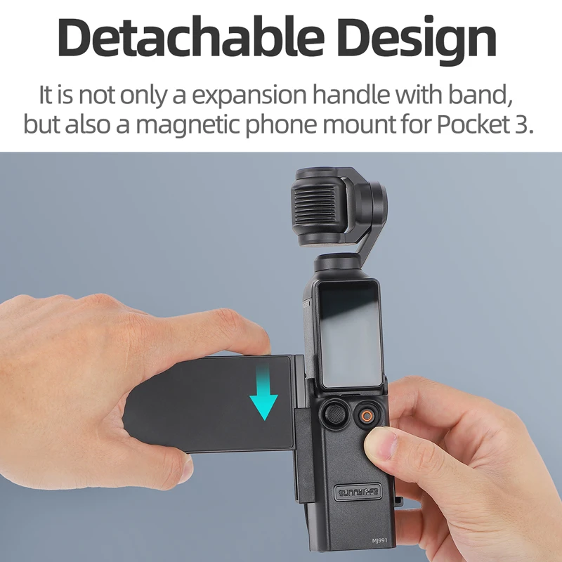 Magnetic Phone Bracket Expansion Adapter for OSMO Pocket 3 Teleprompter Holder Wrist Strap with Cold Shoe for OSMO Pocket3