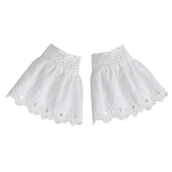Delicate Detachable Sleeves Cuffs White Women Lace Wedding Flounces Ruffled Paired Wrist Warmer Ruffled for Sweater