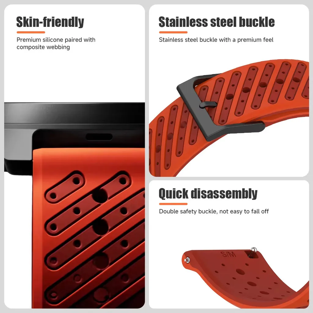 Dual-Color Silicone Ocean Strap, 22mm
