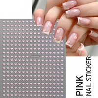 8pc 3D Mixed Color Heart Nail Stickers Valentines' Day Sweet Red Pink Love Selfadhesive Nail Decoration Decals Manicure Supplies 5