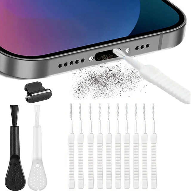 13 в 1 USB C зарядный порт, универсальная мини-щетка для чистки, металлическая заглушка для удаления пыли, набор для чистки наушников iPhone Xiaomi 1