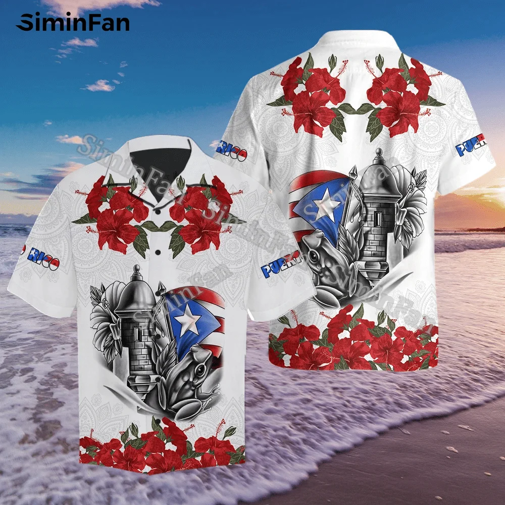 Custom name Puerto Rico Mens Short Sleeve Hawaiian Shirts 3D Printed Male  Hawaii Beach Tshirt Female Summer Lapel Tee Unisex Top - AliExpress