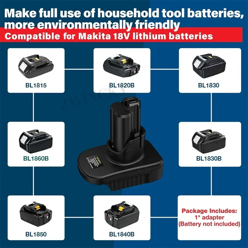PUSOKEI Adattatore Per Batteria 18V Nero - Convertitore Da BL1840 A BL1860B Per Utensili Elettrici, Solido E Senza Perdite