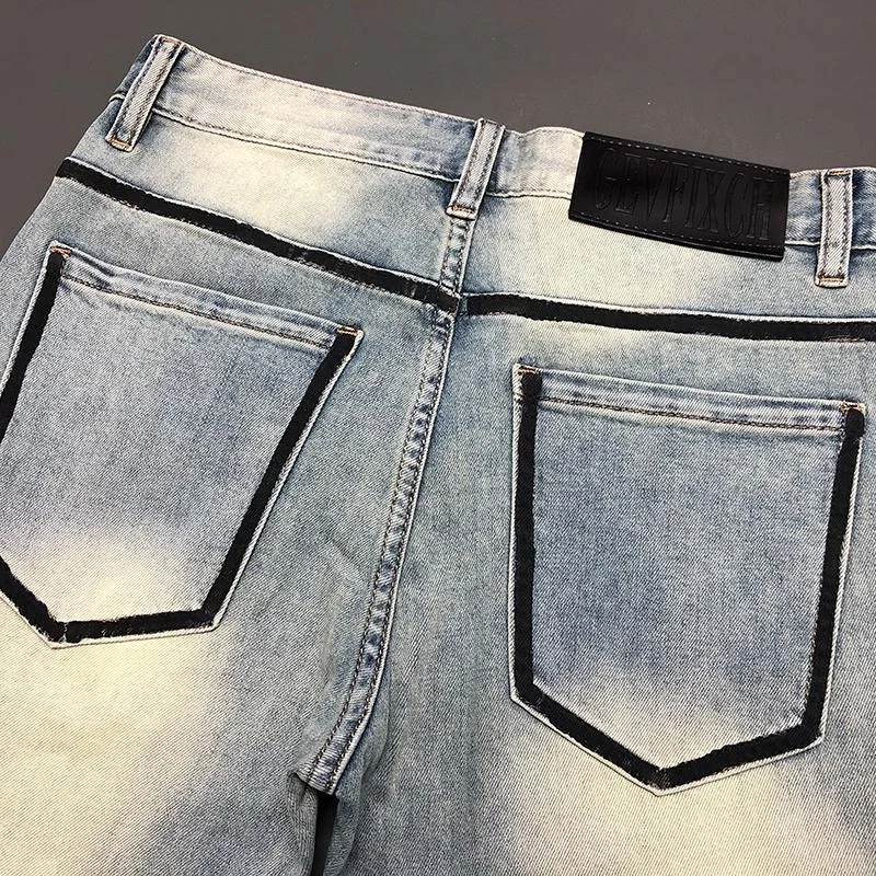 Spring and Autumn New Fashion Trend Solid Color Straight Leg Stretch Denim Jeans Men's Casual Sports Vintage High Quality Jeans