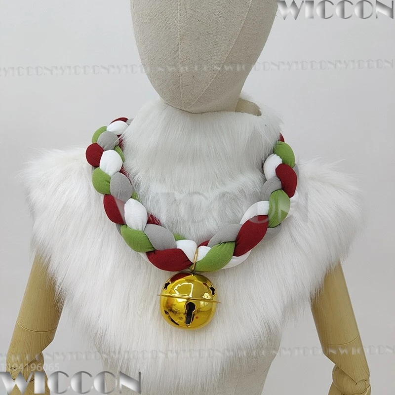 Four-strand Braided Bell Collar Furry Fursuit Kigurumi Cosplay Furred Costume Neck Gaiter Gift Set Holloween Roleplay Customized