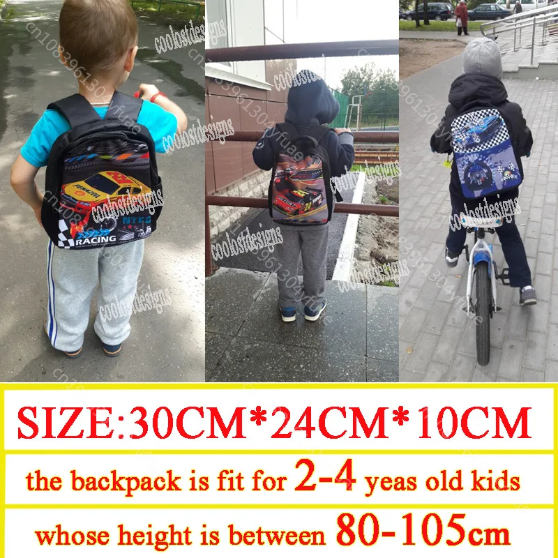 12 inch Kids Racing Car Small School Bags Child cartoon Backpacks Boys Girls Toddler Bags Children Bookbag Backpack Schoolbags