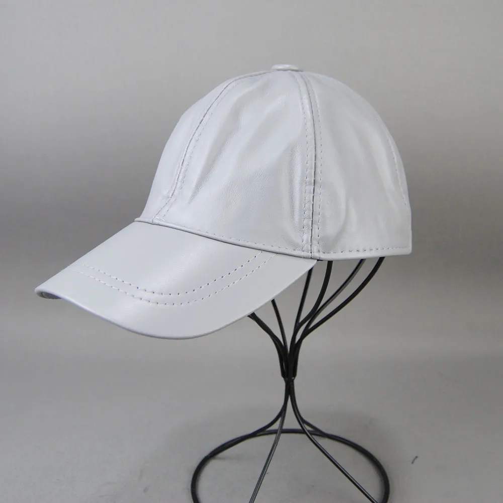 Autumn Winter Unisex Genuine Real Sheepskin Leather Hat Outdoor Casual Trucker Men Temperament Style Snapback Sport Baseball Cap