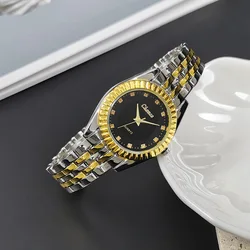 Elegant Sun - Patterned Quartz Watch with Alloy Steel Strap (Women black)