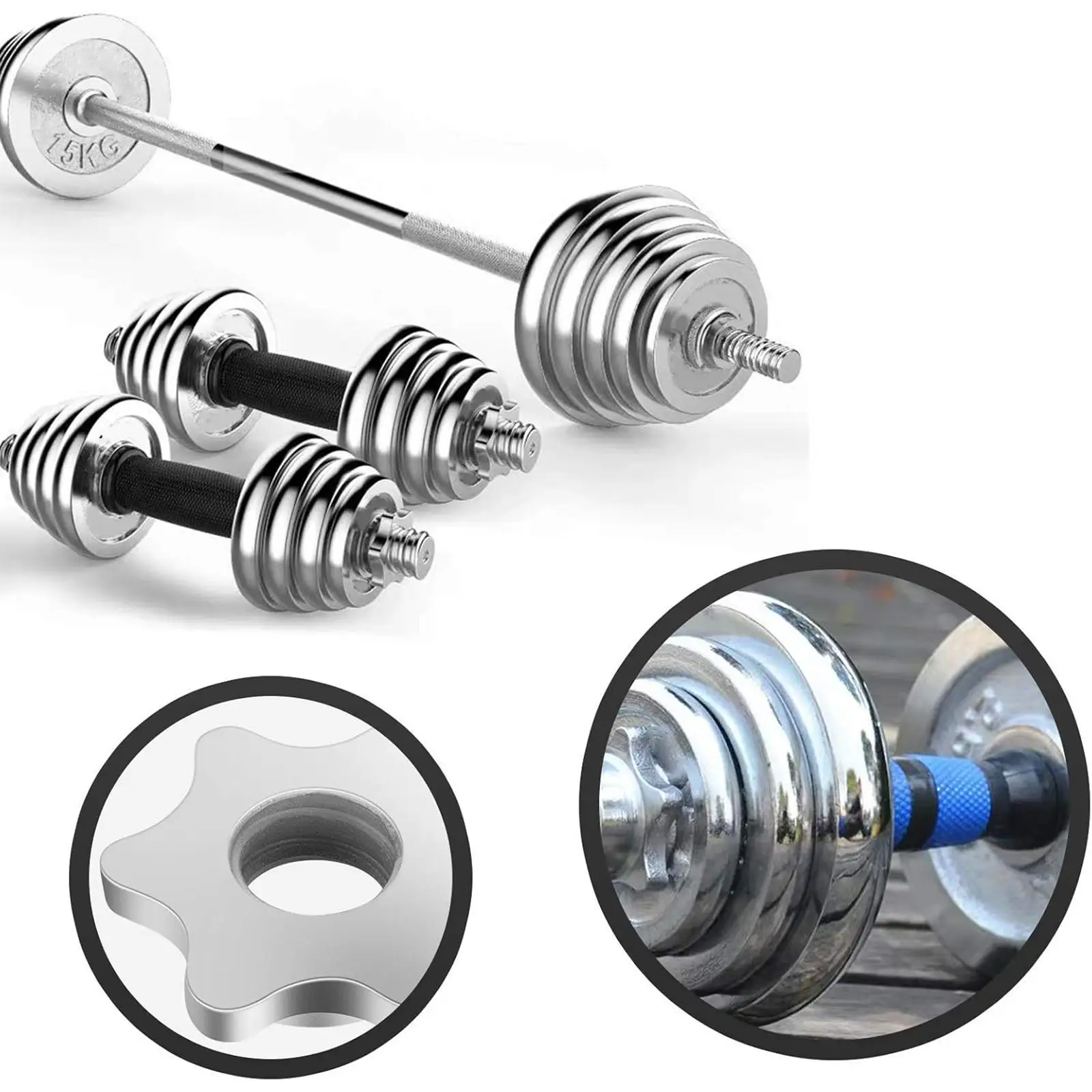 2Pcs Barbell Screw Collars Equipment Steel Replacement for 25mm/0.98inch Bars for Workout Outdoor Indoor Fitness Home Gym 2Pcs Barbell Screw Collars Equipment Steel Replacement for 25mm/0.98inch Bars for Workout Outdoor Indoor Fitness Home Gym