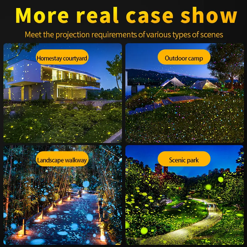 Dynamic firefly starry sky laser projection light outdoor atmosphere light Scenic park lawn lighting waterproof laser