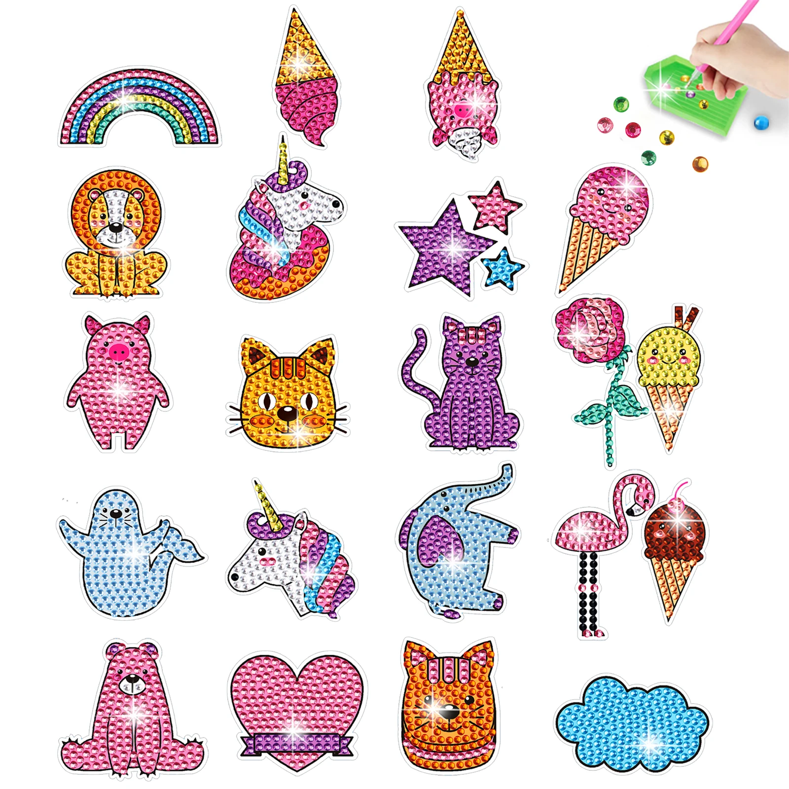 DIY Kids Animal Diamond Art Stickers