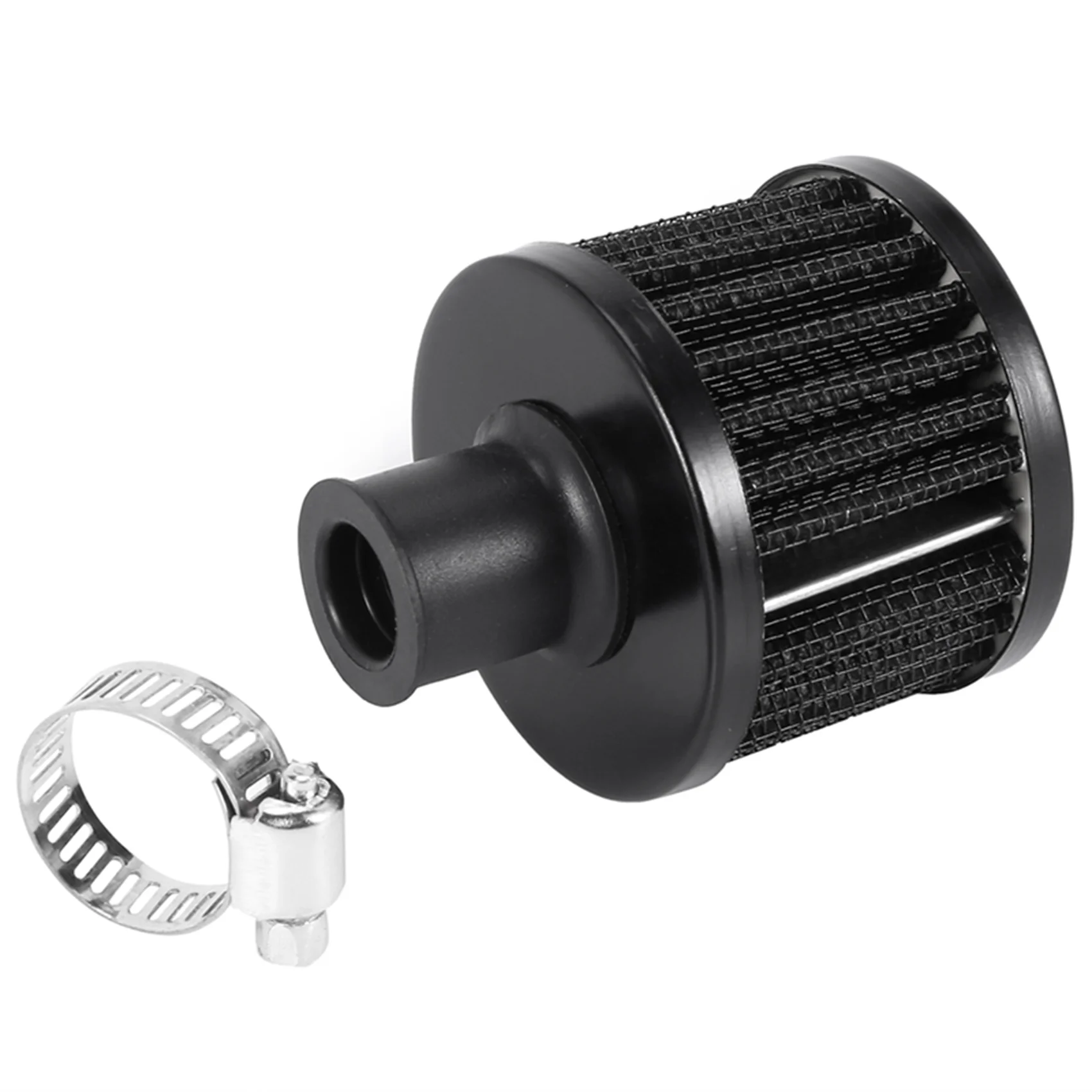 Air Filter 13mm Oil Mini Breather Cold Air Filter Fuel Crankcase Engine For Car Silver