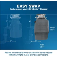 InSinkErator EVOLUTION 0.75HP 3/4 HP, Advanced Series EZ Connect Continuous Feed Food Waste Garbage Disposal, Gray 2