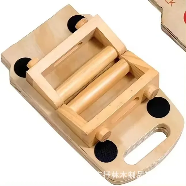 Wooden multi-functional fitness board flat support training aid solid wood home sports push-ups fitness training push-up stands