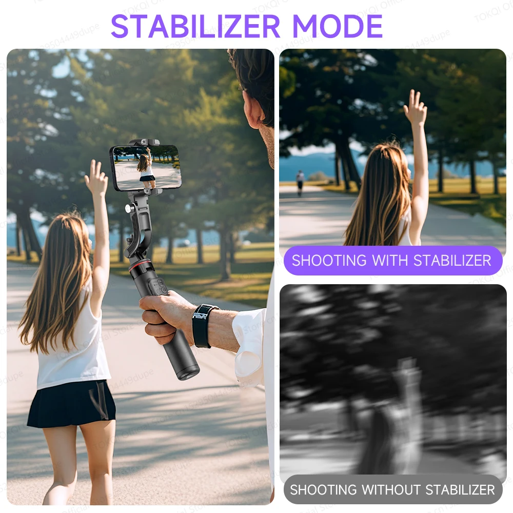 Handheld Gimbal Stabilizer Gimbal Camera AI Tracking Deskpot Gimbal Tripod with Extendable Selfie Stick for Moble Phones Vlog 360&deg; Rotational Shoot with Wireless Remote