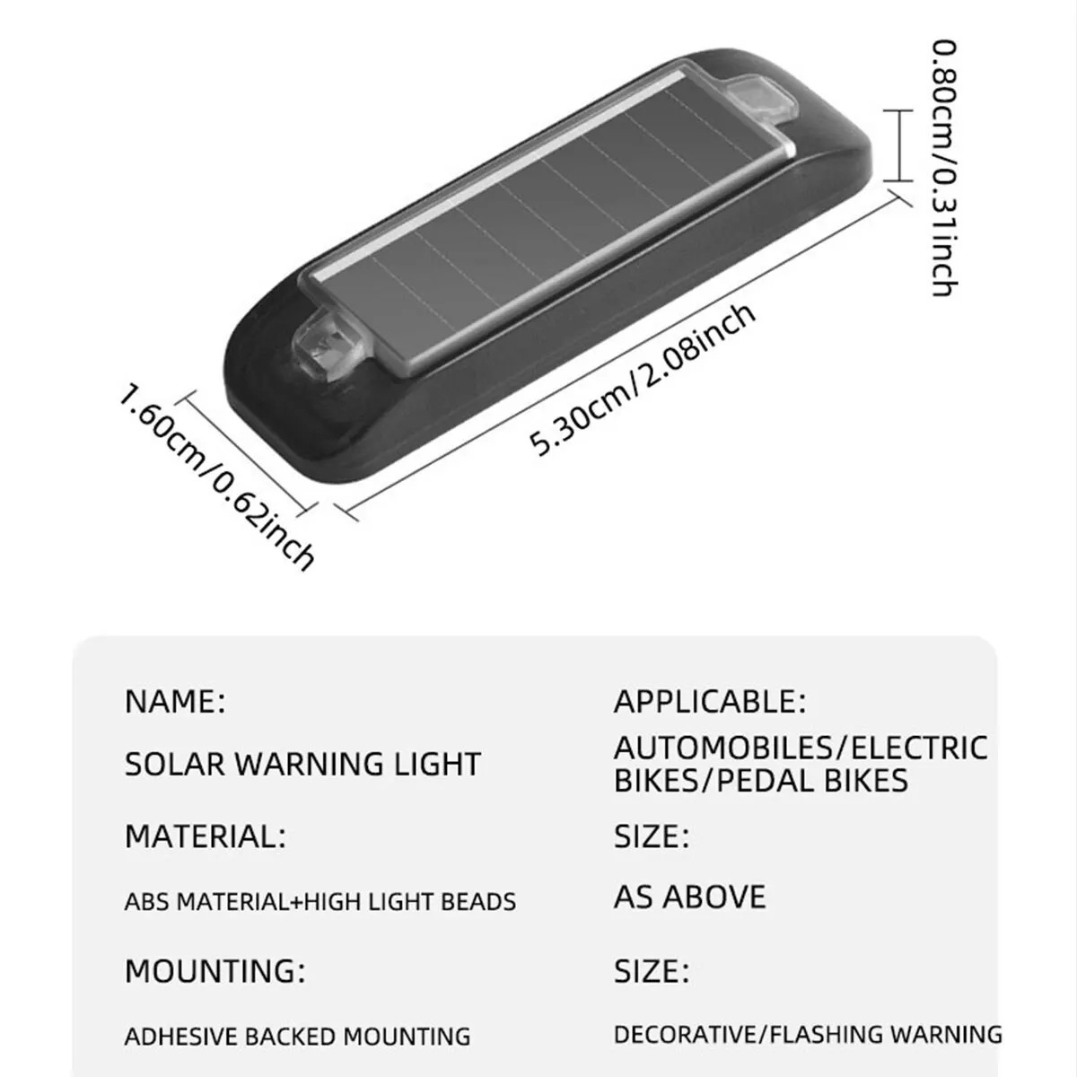 strobe light Solar Power Warning Light Car Motorcycles LED Flashlight Indicator In-Night Caution Running Lamp