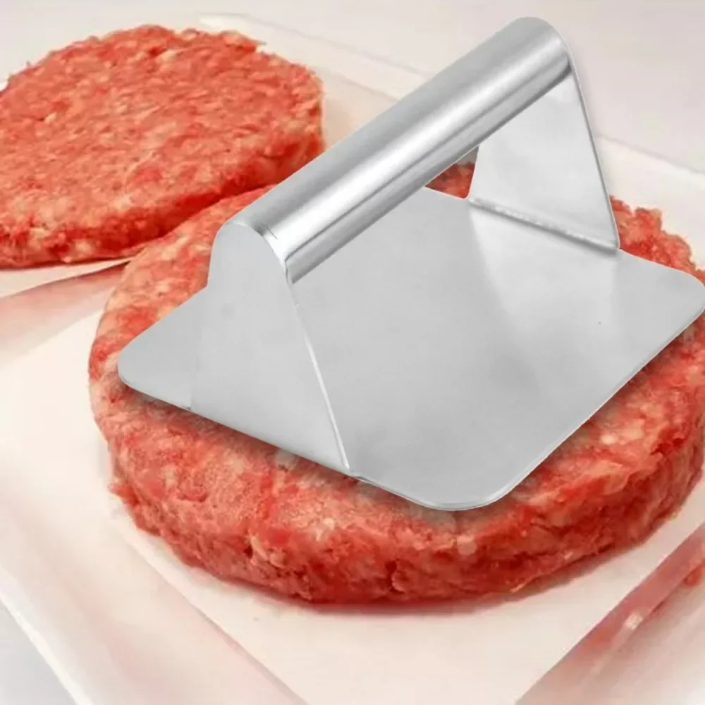 Stainless Steel Burger Press Round Square Burger Smasher Non-Stick Smooth Grill Meat Press for Hamburger Flat Top Cooking kitchen utensils