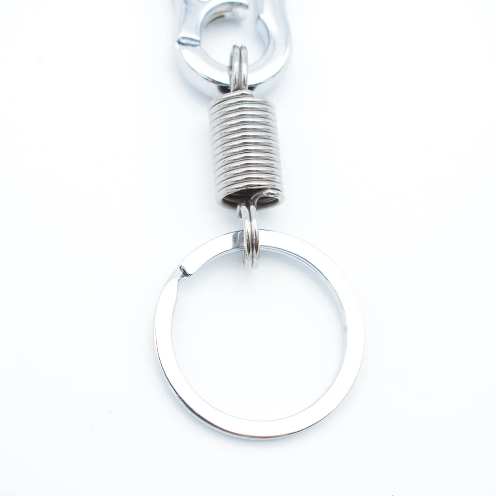 Stainless Steel Spring Buckle Carabiner Retractable Keychain Waist Belt Clip