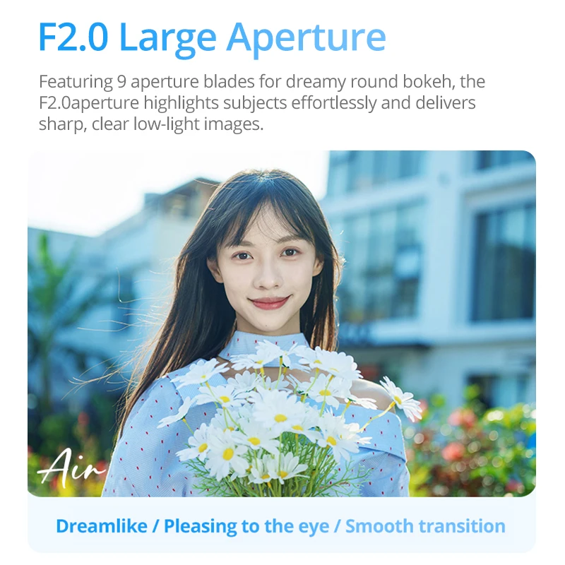 빌트록스 AF 50mm F2.0 에어 FE/Z 풀프레임 렌즈 자동 초점 프라임 카메라 렌즈 (니콘 Z, FE 마운트 미러리스 카메라용)