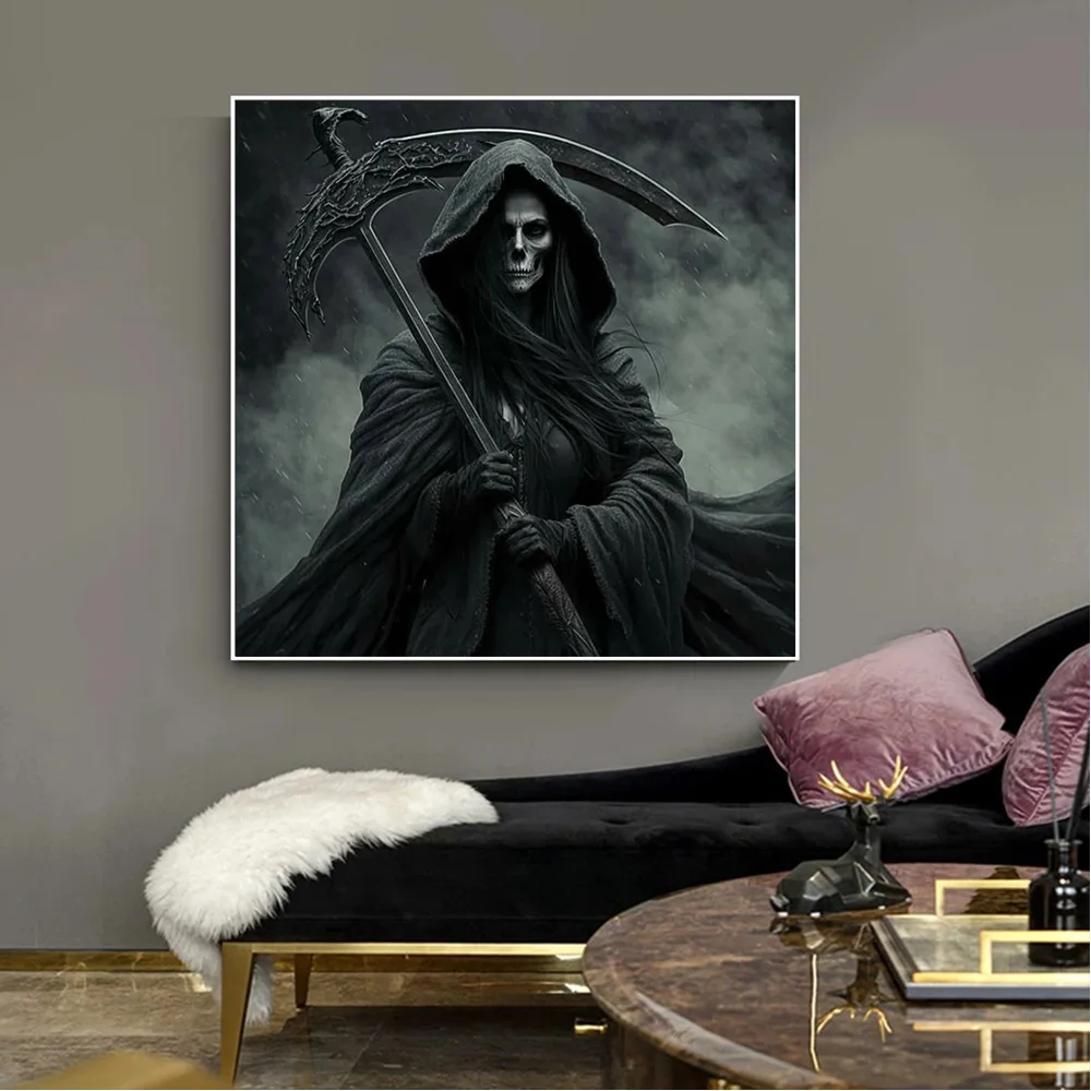 Dark Fallen Angel Abstract Skull Deathly Wings Poster Prints Canvas Painting For Living Room Bedroom Wall Art Home Decor Gift