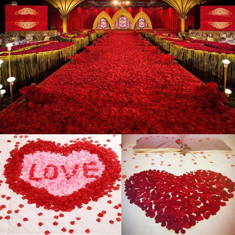 Colorful Flower Petals Wedding Party Decorations Christmas Silk Rose Silk Artificial Flowers Petal Accessories 1000/3000pcs